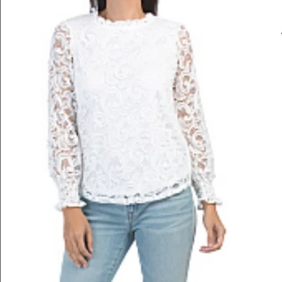 ADRIANNA PAPELL women’s lace blouse. - Picture 2 of 7